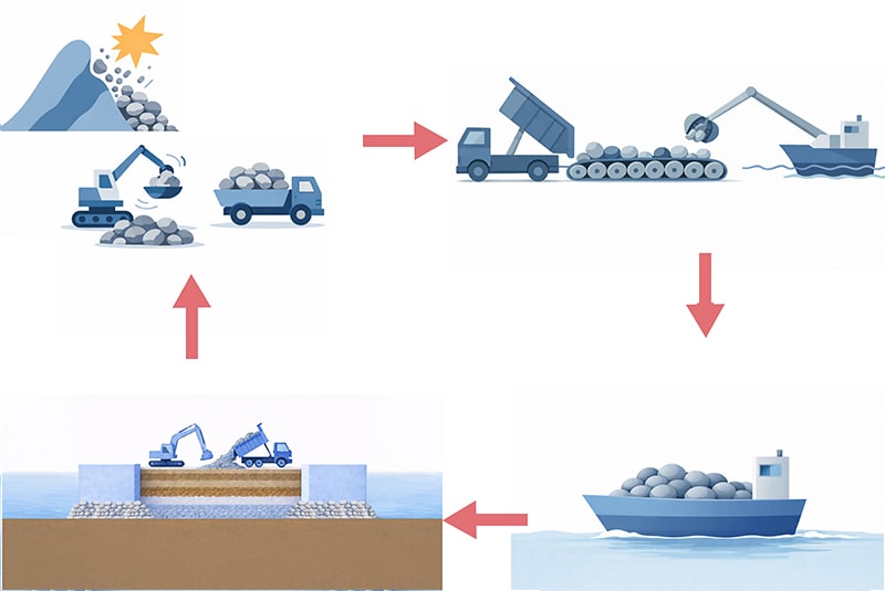 揚土・運搬・造成